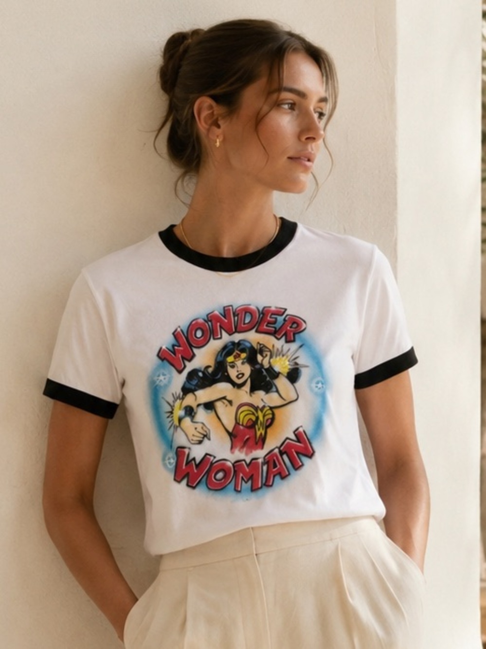 Wonder Woman T-shirt DC Comics Airbrush Style